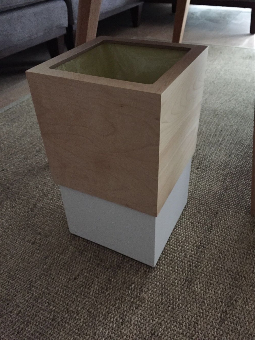 5 color wood trash can paper towel box assorted with lid square dustbin Home hotel Mind day style Nordic