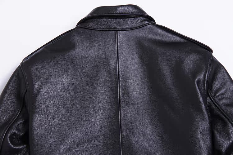 Lớp đầu tiên của da dày làm ấm da Da nam mỏng áo khoác ngắn Áo khoác A2 cải tiến áo khoác phù hợp với chuyến bay áo khoác nam có mũ