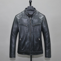 Head Layer Sheep Genuine Leather Leather Clothing Male body Short Collar Youth Minimalist Casual Locomotive Leather Jacket Mens Jacket