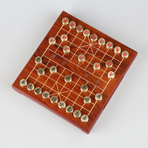 Chinese chess solid wood high-grade atmospheric solid brass student introductory book beginner adult chessboard children set