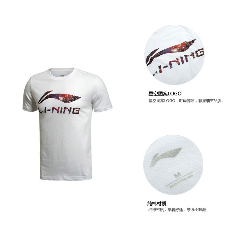 Li Ning thể thao nam tay ngắn 2018 hè mới chính thức cotton xu hướng thoáng khí thoải mái thoải mái áo thun cổ tròn áo tank top