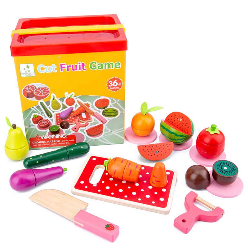 2-3-4-year-old early teaching puzzle toy suit magnetic fruit chichele fruit vegetable dressed as a family wine toy girl