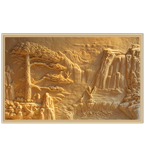 Yanyi Custom Chinese Exterior Wall Sandstone GRP Forged Bronze Reliefs Paysage Données Great Fresco Background Imitation Bronze Sculpture