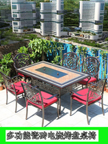 Mcke Resort Smoke-free Electric Barbecue Table And Chairs Patio Outdoor Large Dining Table And Chairs New Minjuku Waterproof European Style Table And Chairs