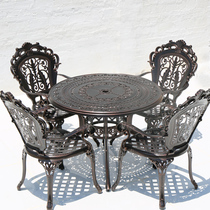 Outdoor Table And Chairs Patio Open Air Embalming Iron Art 1 m Tea Table Chairs Combined Commercial Square Outside Swing Aluminum Art 1 Table 4 Chairs