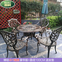 Outdoor Table And Chairs Patio Garden Furniture Villa Pavilion Open-air Waterproof Cast Aluminum Ceramic full aluminum Barbecue Eurostyle Table and chairs