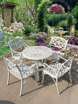 Outdoor Cast Aluminum OUTSIDE SWING WHITE IRON ART TABLE AND CHAIRS BALCONY THREE-FIVE-PIECE SET TEA TABLE CASUAL COFFEE SMALL TABLE AND CHAIRS