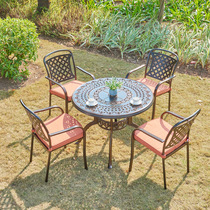 Simple outdoor chair Leisure table and chair combination table furniture Villa courtyard Garden table and chair Balcony small tea table