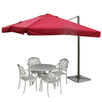 Hemp Dot White Outdoor Leisure Table And Chairs Sun Umbrella Patio Beach Umbrella Parasol Farmhouse Music Dining Table And Chairs