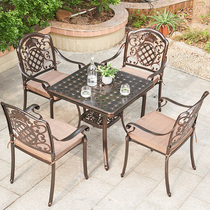 Outdoor garden combination table and chair Balcony Outdoor furniture table and chair balcony Outdoor garden table and chair Wrought iron square tea table