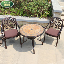 Cast aluminum outdoor tables and chairs Leisure courtyard Outdoor villa Wrought iron balcony Three or five sets of a table and four chairs combination