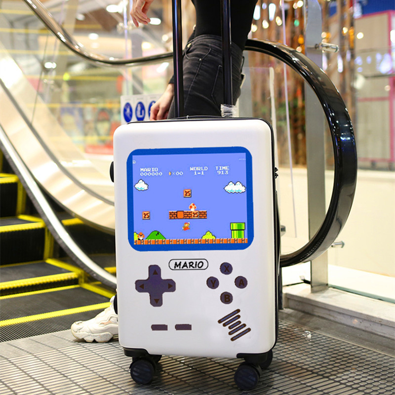 Cartoon Trolley Suitcase with Universal Wheels, Personalized Travel Suitcase for Male Students, ins Internet Celebrity Luggage, 20inch Password Boarding Suitcase