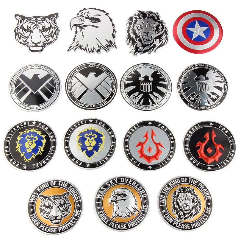 Shield Bureau Car Sticker Car Decoration Sticker Body Stickers Personality Car Stickers Paper Metal Retrofit EAGLE Badge