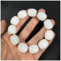 Yawa Jade Hetian Jade hand string Xinjiang mutton white jade bracelet old pit fine material without structure