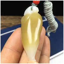 Yawa Yuhetian jade pendant Xinjiang sugar mutton White Jade pepper pendant old pit fine material delivery fortune