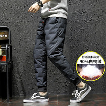 Winter Tide brand down pants men wear outdoor sports toe cotton pants large size thick warm casual pants white duck down