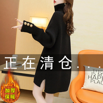 Turtleneck sweater women long loose wear 2021 new autumn winter lazy wind thickened base shirt foreign atmosphere