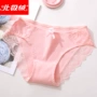 Nhung Bắc Cực mới liền mạch đồ lót nữ cotton 100% cotton cô gái ren thoáng khí eo mùa hè quần nữ quần sịp lưới