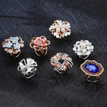 Scarf clip buckle ring Korean wild brooch Corsage pin shawl Scarf corner buckle dual-use accessories Womens trinkets
