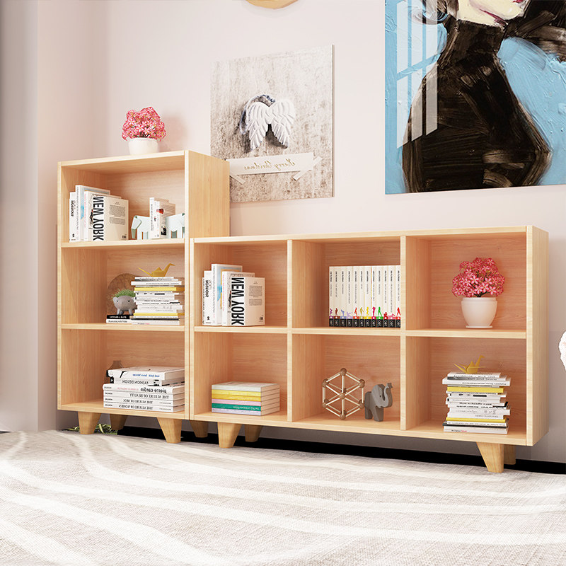Solid wood bookcase simple shelf landing household children's bookshelf student bookcase simple living room cabinet