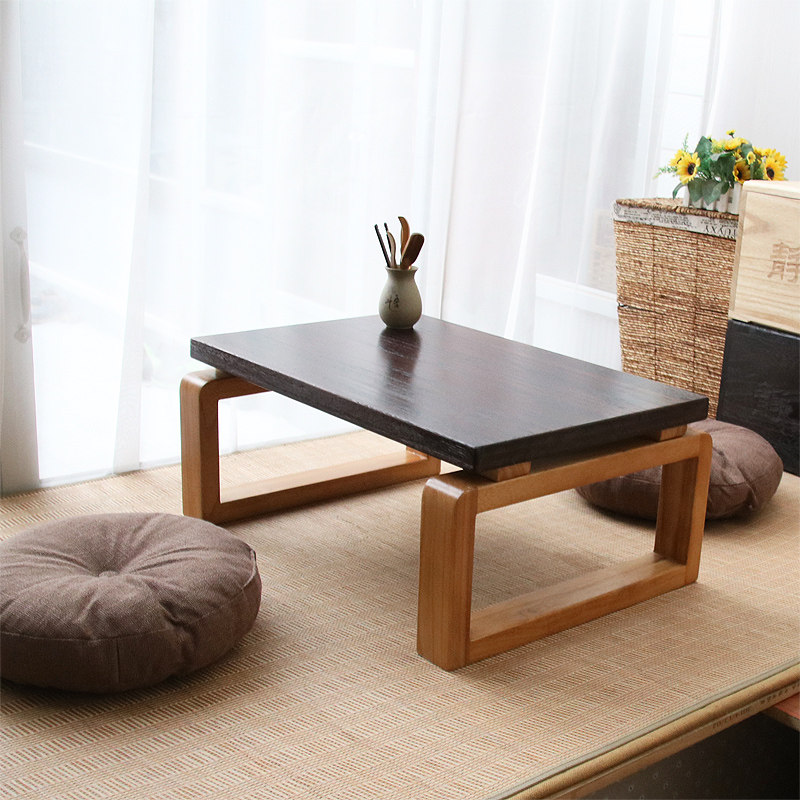 Floating window small table solid wood ground table tea table bedroom sitting ground short table window table dwarf table day style pit table tatami tea table
