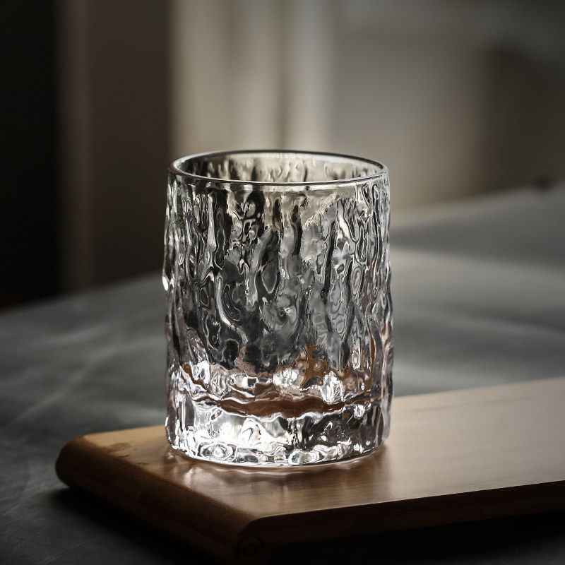 First Snow Whiskey Cup Glass Wine Cup Japanese ins Wind Crystal Glass Japanese Hammer Pattern Tea Cup