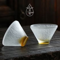 Crystal tea cup bucket hats female frosted glass cup small tea cup Crystal Cup Taiwan kung fu tea set 50ml