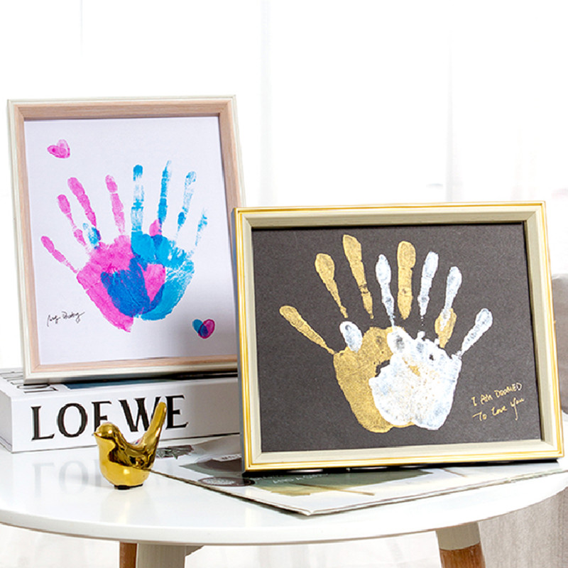 Diy couple hand printed frame seven evening Valentine's Day gift printed palm painting painting 100 days memorial printing pigment