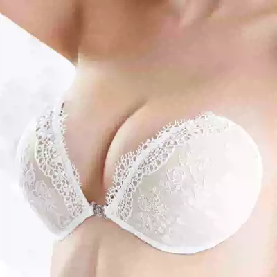Strapless bra gathered non-slip upper support underwear women's small chest stickers Wedding dress with thin invisible bra bandeau chest wrap