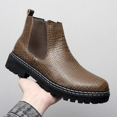 Челси сапоги 切尔西靴男真皮复古短靴高帮皮鞋37码马丁靴男英伦风大码皮靴子潮