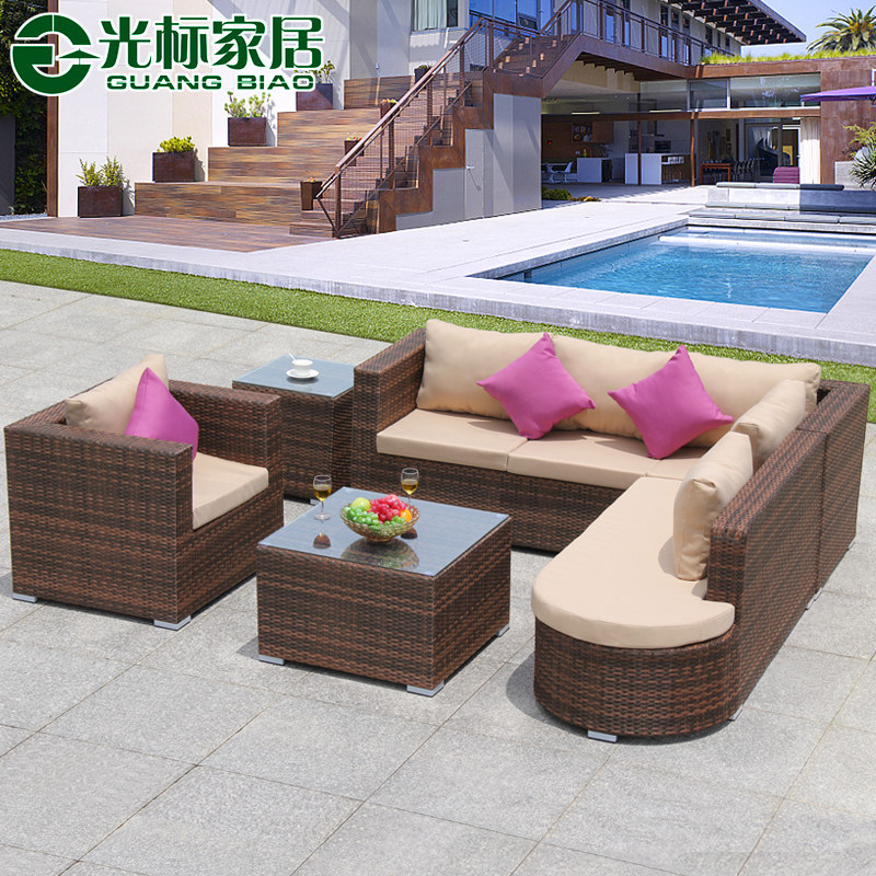 Rattan Sofa Living-room Open-air Balcony Outdoor Rattan sofa Living room Rattan Sofa Living-sofa Room Three Sets Outdoor