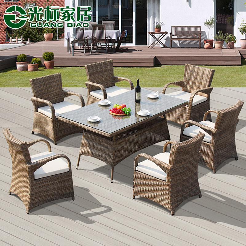 Outdoor table and chairs Villa Courtyard Garden table and chairs Composition Creative room External device Accounting furniture Aluminium Furniture Rattan Chair