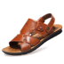 Dép nam mùa hè 2018 thủy triều mới Hàn Quốc giản dị đôi dép nam da bò hoang dã sneaker nam Sandal