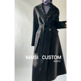 Элитные дизайнерские блестки для ногтей, двусторонний кашемировый костюм, длинное демисезонное шерстяное пальто, тренд сезона, коллекция 2021