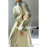 Длинное элитное шерстяное кашемировое двусторонное демисезонное шерстяное пальто, изысканный стиль, городской стиль