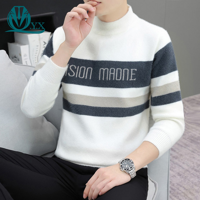 Men's winter 2023 new mink fleece sweater