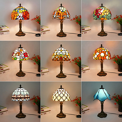 Southeast Asian Table Lamp, European-Style Tiffany Lamp, Living Room, Study, Wedding Gift Table Lamp, Bedroom Bedside Handmade Lamp