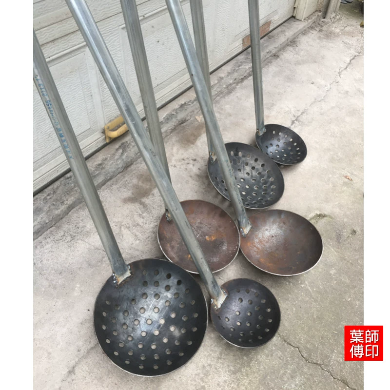 Rây thép dày, thìa sắt lớn, xẻng xỉ tay cầm dài, xẻng làm sạch bùn cống, hàng rào, xúc đất, phân bộ lục giác đe