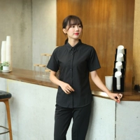 (Wang Wenxiang) 808 Black Short -Sleeed Рубашка