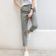 Casual pants women's striped spring and summer new style straight nine-point pants small feet cigarette pipe small suit pants suit slim carrot pants