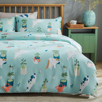 (Lucky local cat) new products such as Mo original gardening Meow Cat cotton 2 meters bed sheet three or four pieces set of quilt cover