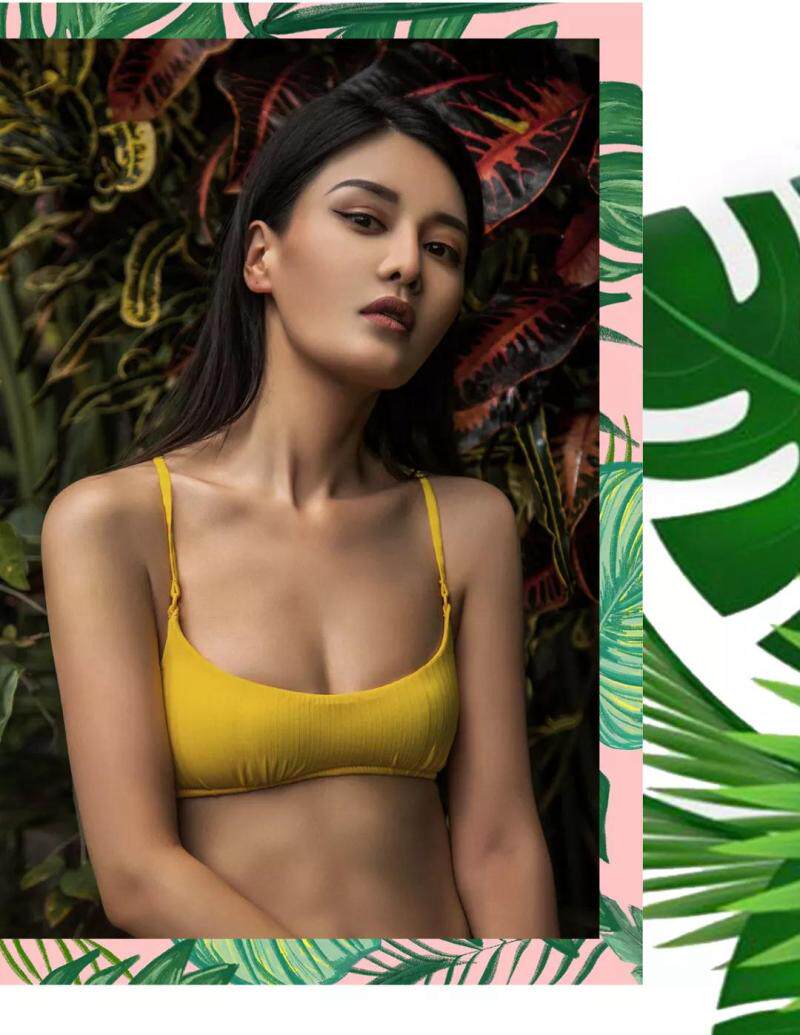 Женская плавках 意大利calzedonia diana 黄色背心吊带式比基尼泳裤 rc0/sa0 1612