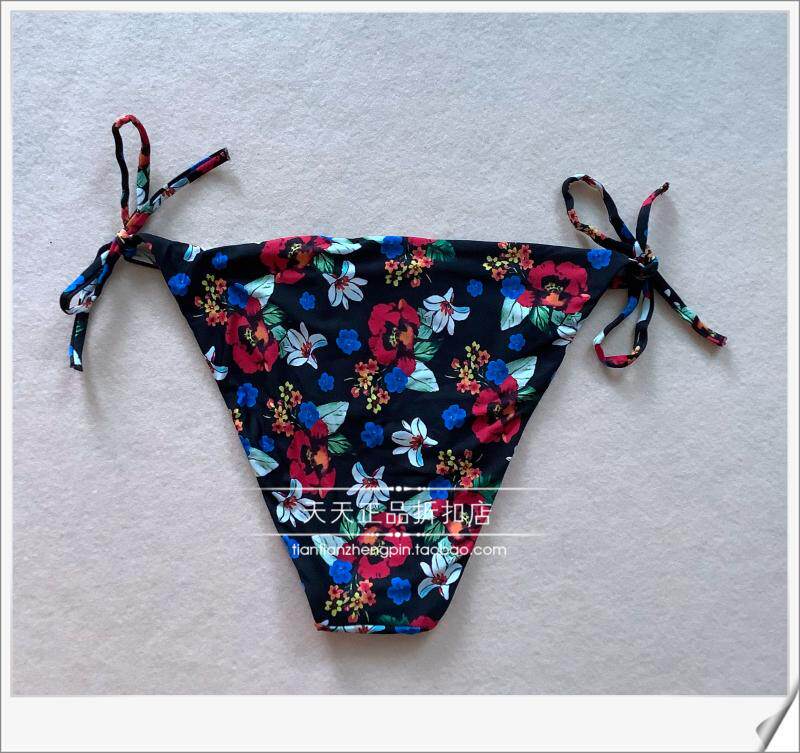 Женская плавках 意大利calzedonia 黑底镂空钩花系带比基尼组合泳裤slc/rt01598