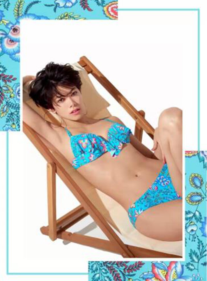 Женская плавках 意大利calzedonia 聚拢带钢圈胸垫分体泳裤比基尼ru1594v/slf/rf0