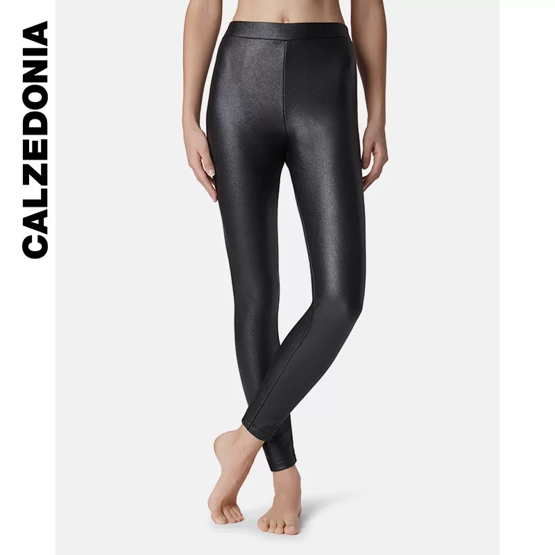 Италия calzedonia стиль моды кожаный эффект подтяжка бедер теплые внутренние штаны MODP0786