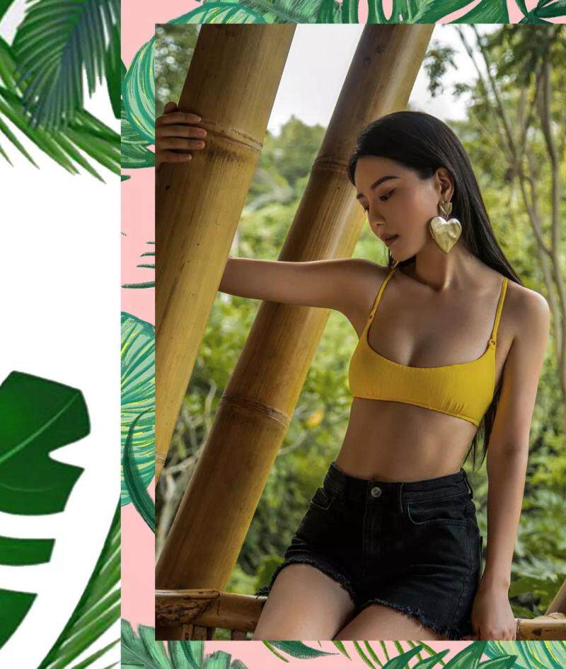 Женская плавках 意大利calzedonia diana 黄色背心吊带式比基尼泳裤 rc0/sa0 1612