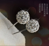 Серьги, инкрустировано бриллиантами, 8mm