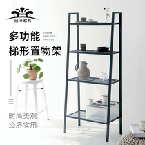 Brief Joins Wind Living Room Bedroom Bedside White Steel Shelve Trapezoidal Floor Balcony Flowers Shelf Iron Art Display Bookshelves
