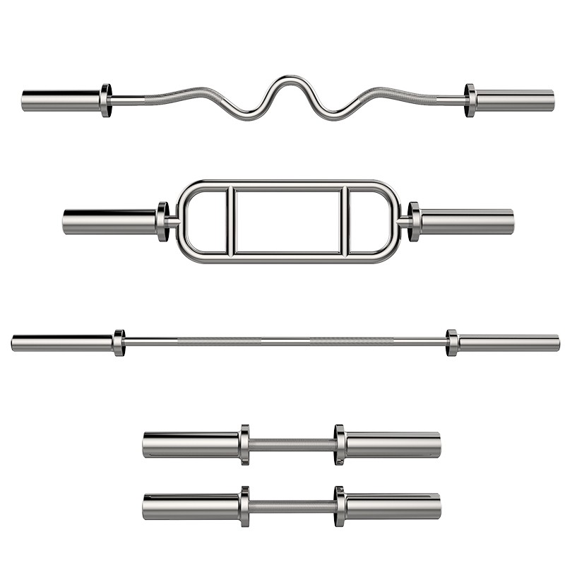 Bell Rod Dumbbell Rod Oars Weight Lifting Straight Curved Rod Home Fitness Set Small Hole Large Hole