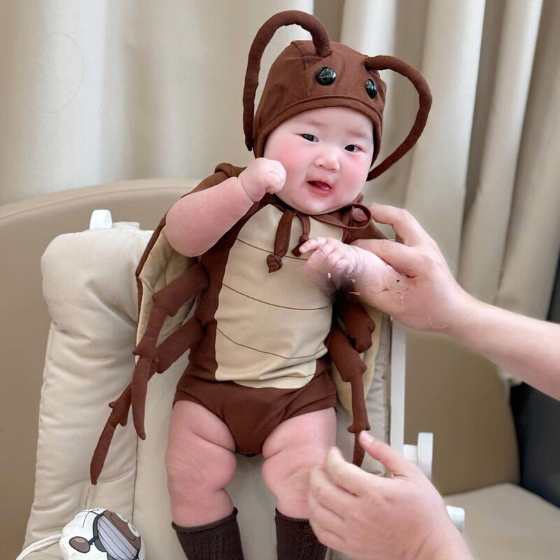 Baby Clothes with Cockroach Design, One-Piece Outfit for Boys, Full Month and Hundred-Day Photoshoot, Baby Girl Crawling Suit, Funny Romper Baby Clothes with Cockroach Design, One-Piece Outfit for Boys, Full Month and Hundred-Day Photoshoot, Baby Girl Crawling Suit, Funny Romper